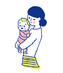 赤ちゃんを抱っこするママ