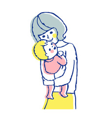 赤ちゃんを抱っこするママ