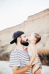 happy father and daughter portrait