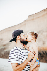 happy father and daughter portrait