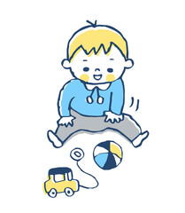 オモチャで遊ぶ赤ちゃん