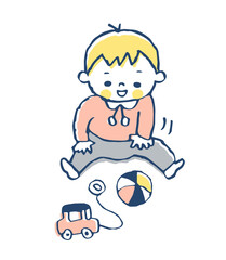 オモチャで遊ぶ赤ちゃん
