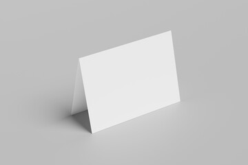 Realistic blank square two-leaf brochures paper card isolated on background. Space for text.