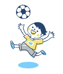 サッカーをする男の子 © hisa-nishiya