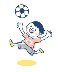 サッカーをする男の子