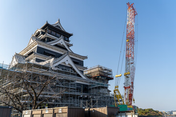 復旧・復元工事中の熊本城（2019年12月撮影）