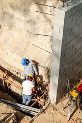 Setting forms for a new structural concrete footing
