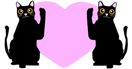 猫パンチする可愛いネコのイラスト素材 Wall Mural Wallpaper Murals Lgnelbd3uylm