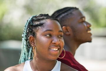 portrait of beautiful african couple woman and man