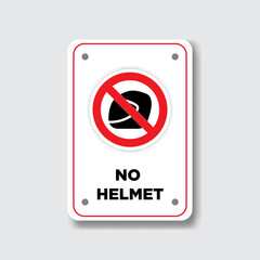 vector no helmet sign, no helmet signboard icon