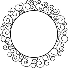 Decorative frame with flowers on white background