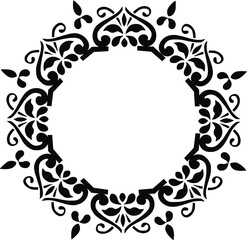 Decorative frame with flowers on white background