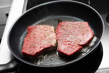 Preparing beef steak