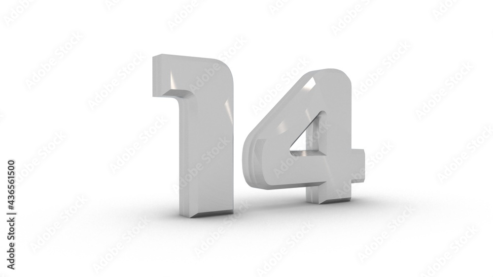 Poster gray textured 3d number 