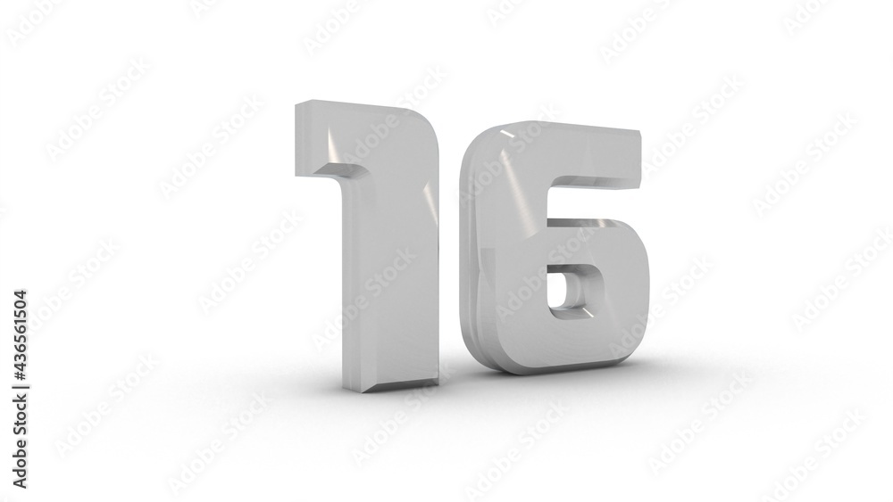 Poster gray textured 3d number 