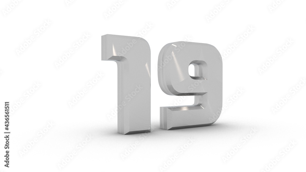 Poster gray textured 3d number 