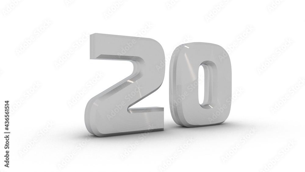 Poster gray textured 3d number 