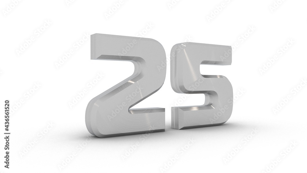 Poster gray textured 3d number 