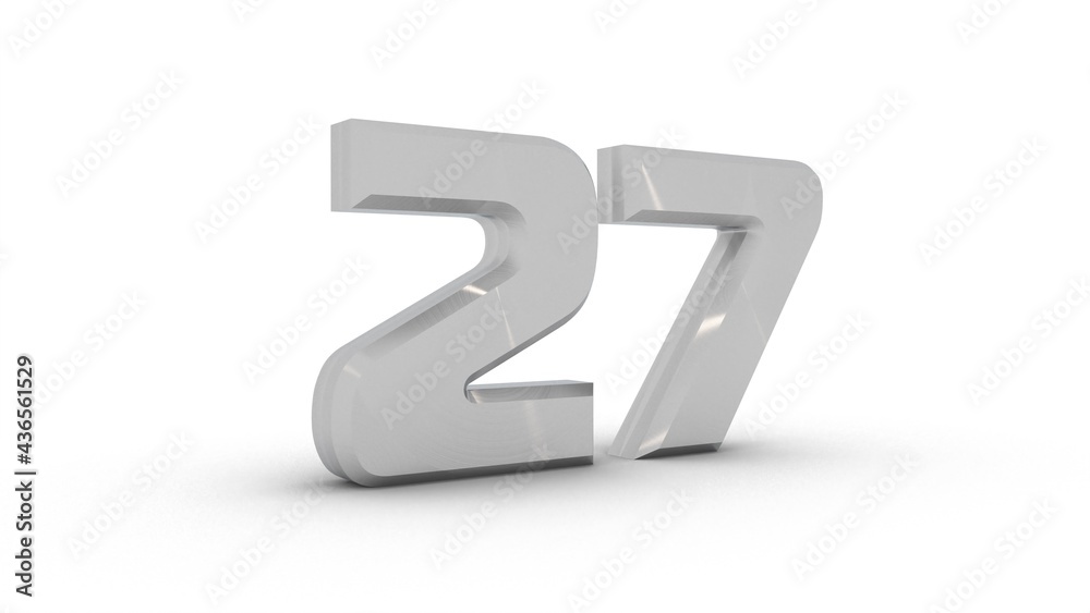 Poster gray textured 3d number 