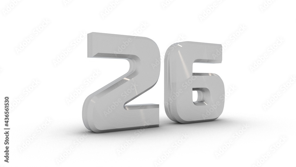 Poster Gray textured 3d number 