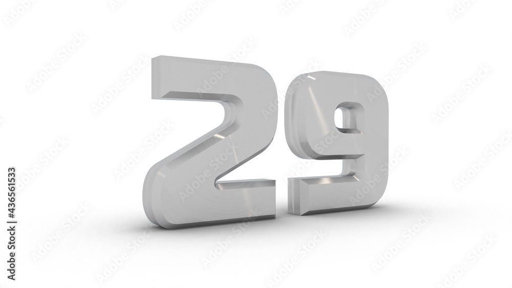 Poster gray textured 3d number 