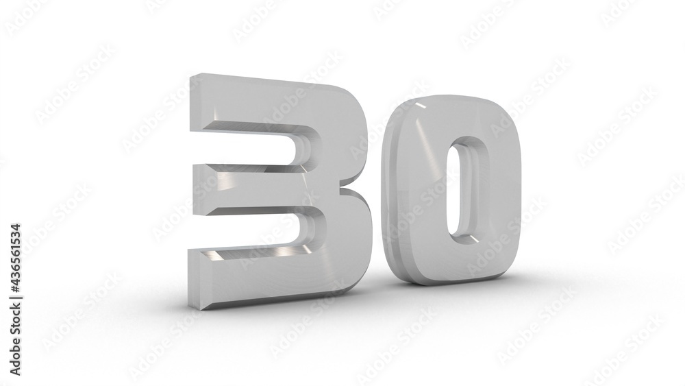 Poster Gray textured 3d number 