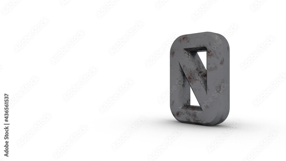 Poster Gray textured 3d number 