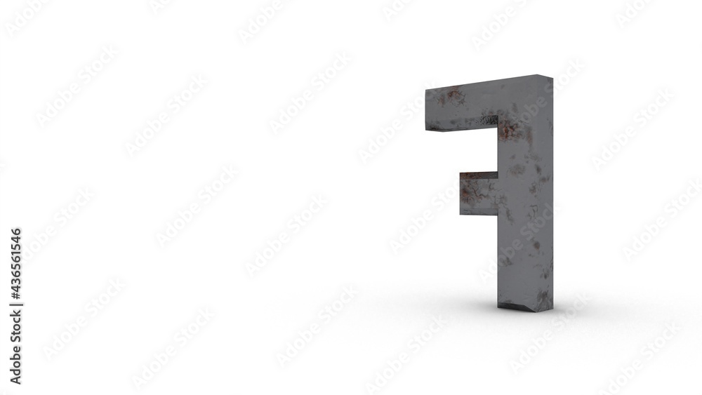 Poster Gray textured 3d number 