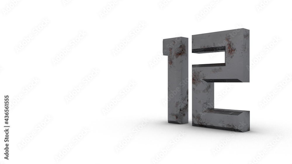 Poster Gray textured 3d number 