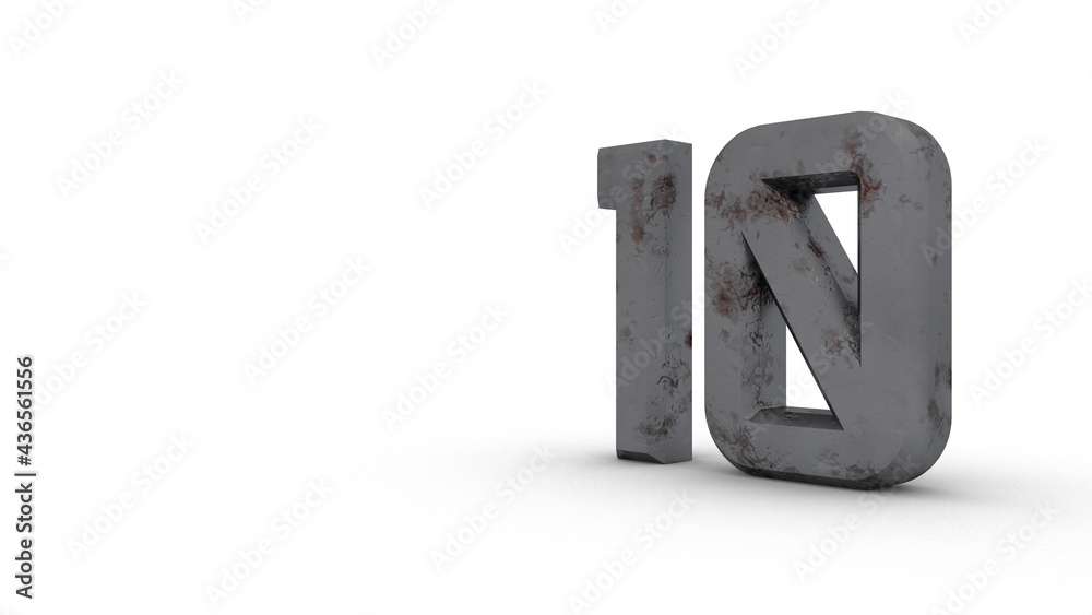 Poster Gray textured 3d number 
