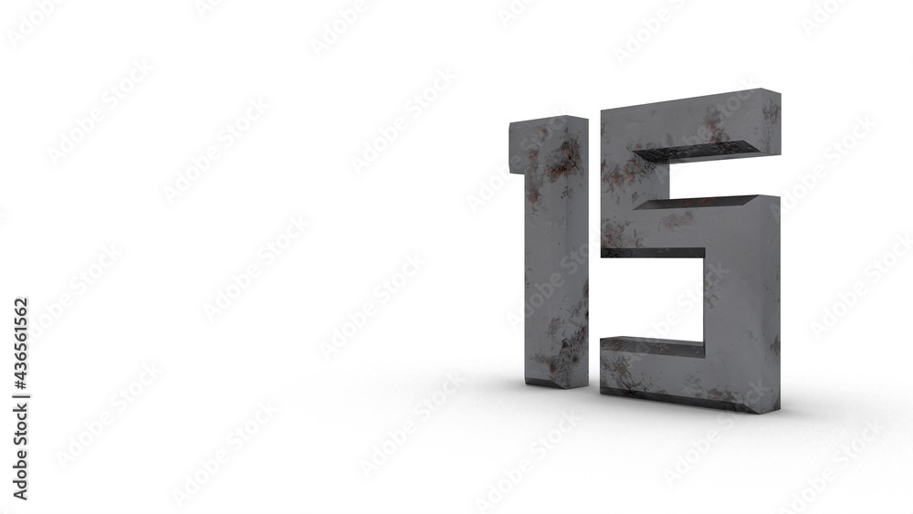 Poster Gray textured 3d number 
