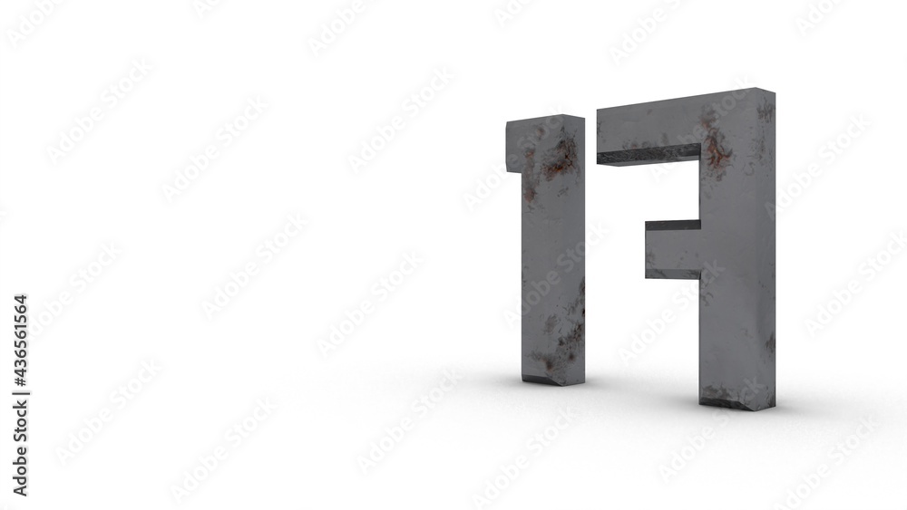 Poster Gray textured 3d number 