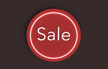 sale sign on red button