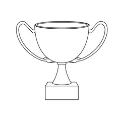 Sports Cup for Champion. Trophy for the Winner of the competition. Isolated Vector illustration on white background. Line art