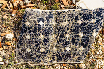 Damaged solar photovoltaic panel