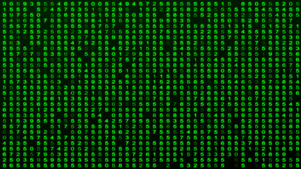 Digital background green matrix. Matrix background. Binary computer code. Hacker coding concept. 3D rendering.
