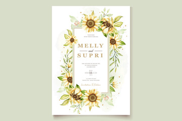 Watercolor Sunflower Invitation Card