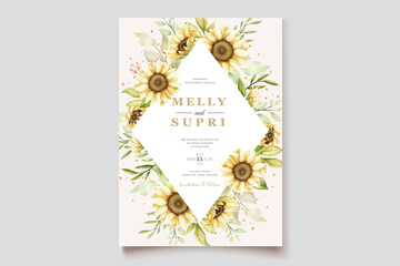 Watercolor Sunflower Invitation Card