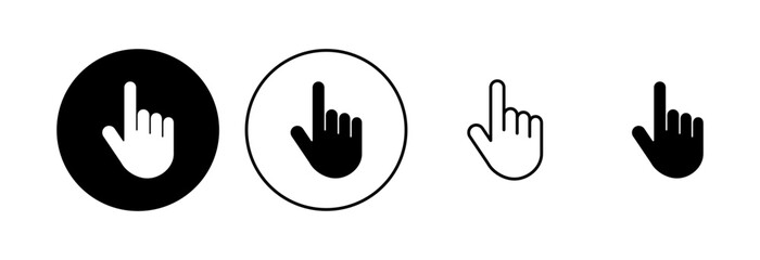 Hand cursor icon set. cursor icon vector. hand cursor icon click