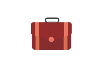 Red briefcase simple flat illustration
