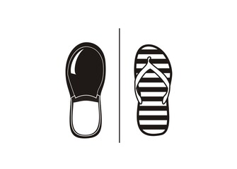 Footwear simple illustration in black and white.