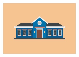 Fototapeta premium School building simple illustration. Front view