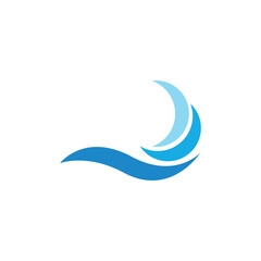 Obraz na płótnie Canvas Water Wave Logo Template. vector icon illustration