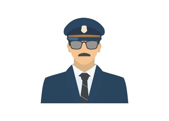 Train conductor figure. Simple flat illustration.