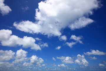 Blue sky background and white clouds soft focus