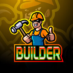 Builder esport logo mascot design