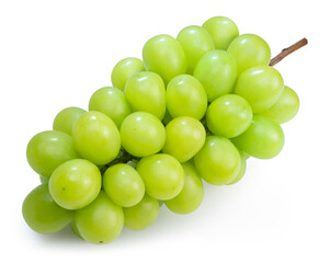  Japanese Shine Muscat Grape isolated on white background,Sweet Green grape isolated on white With clipping path