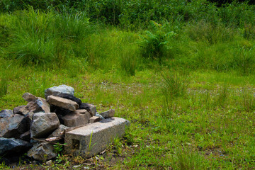 残されたキャンプファイヤー