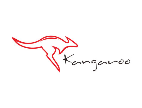 Logo design with running kangaroo image