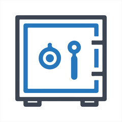 Bank vault icon. Vector and glyph
